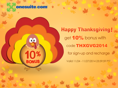 OneSuite 2014 Thanksgiving 10% Coupon Code