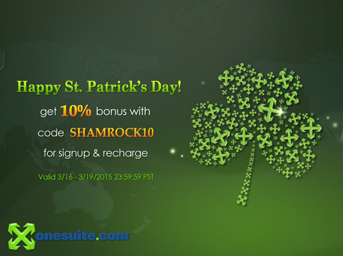 Happy St. Patrick's Day 10% Bonus